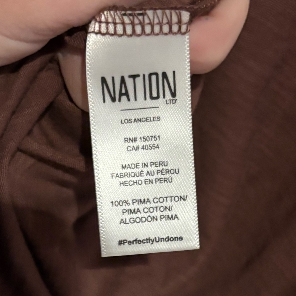 Nation LTD Carly Voluminous Contrast Tee in Pinot Noir Size XS - Picture 5 of 5